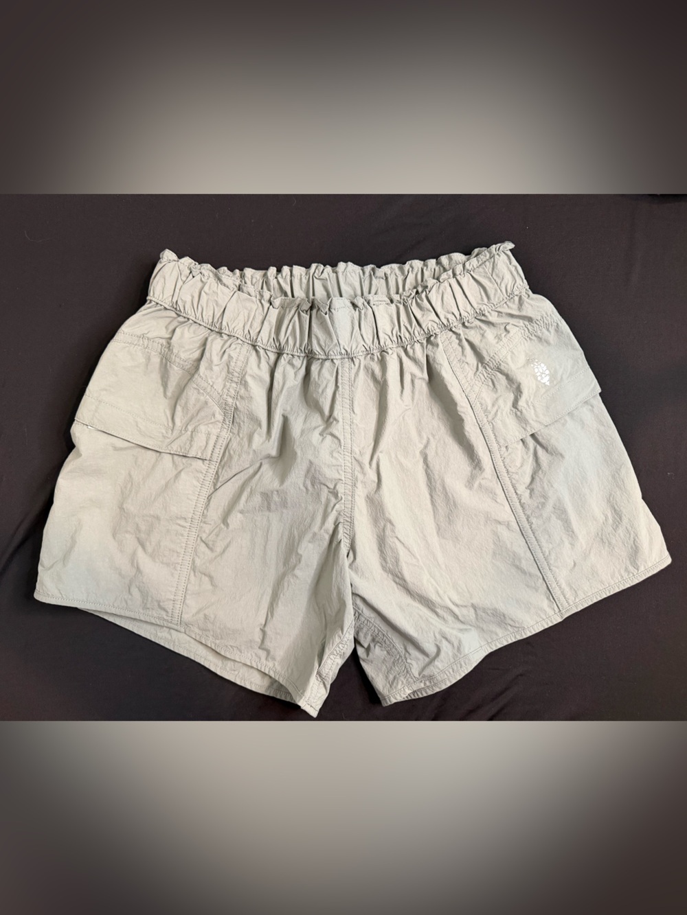 Free People Movement Light Gray Women’s Elastic-Waist Utility Shorts